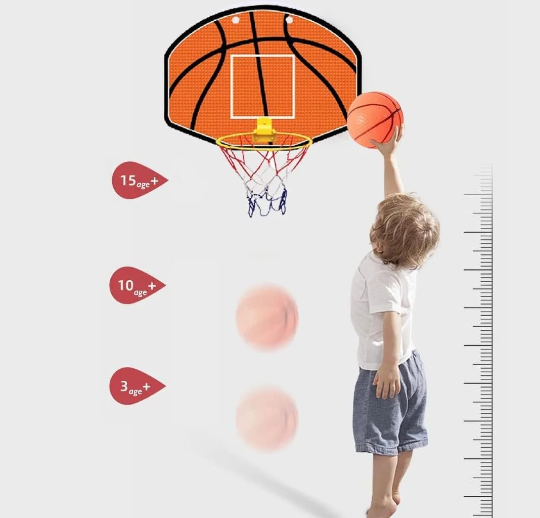 ست حلقه و تخته بسکتبال کودکانه، قابل نصب روی دیوار به همراه توپ و پمپ، اسباب بازی ورزشی قابل حمل برای کودکان در فضای داخلی و خارجی ست حلقه و تخته بسکتبال کودکانه، قابل نصب روی دیوار به همراه توپ و پمپ، اسباب بازی ورزشی قابل حمل برای کودکان در فضای داخلی و خارجی