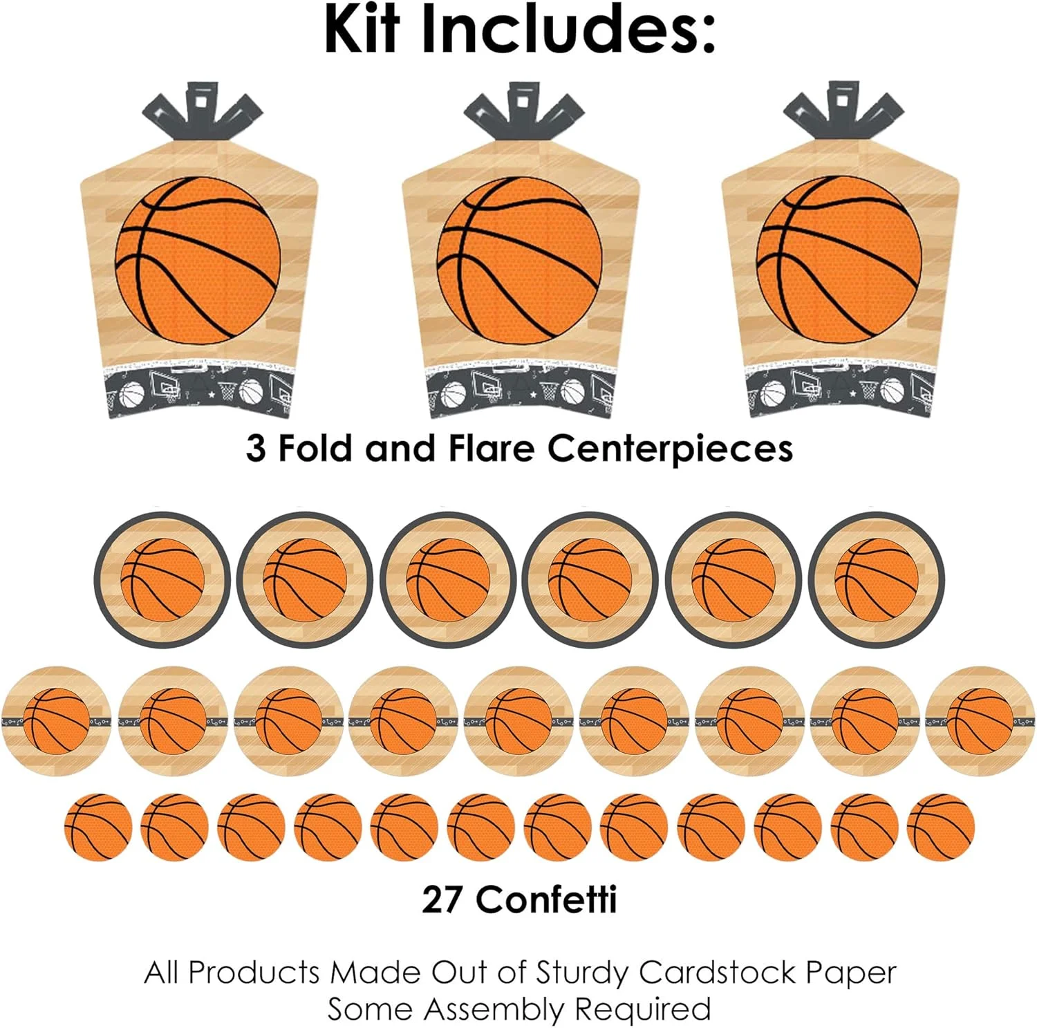 بیگ دات آو هپینس Nothin’ but Net - بسکتبال - دکور و کانفتی جشن نوزاد یا تولد - کیت تزیین میز فوق العاده - مجموعه 30 عددی بیگ دات آو هپینس Nothin’ but Net - بسکتبال - دکور و کانفتی جشن نوزاد یا تولد - کیت تزیین میز فوق العاده - مجموعه 30 عددی