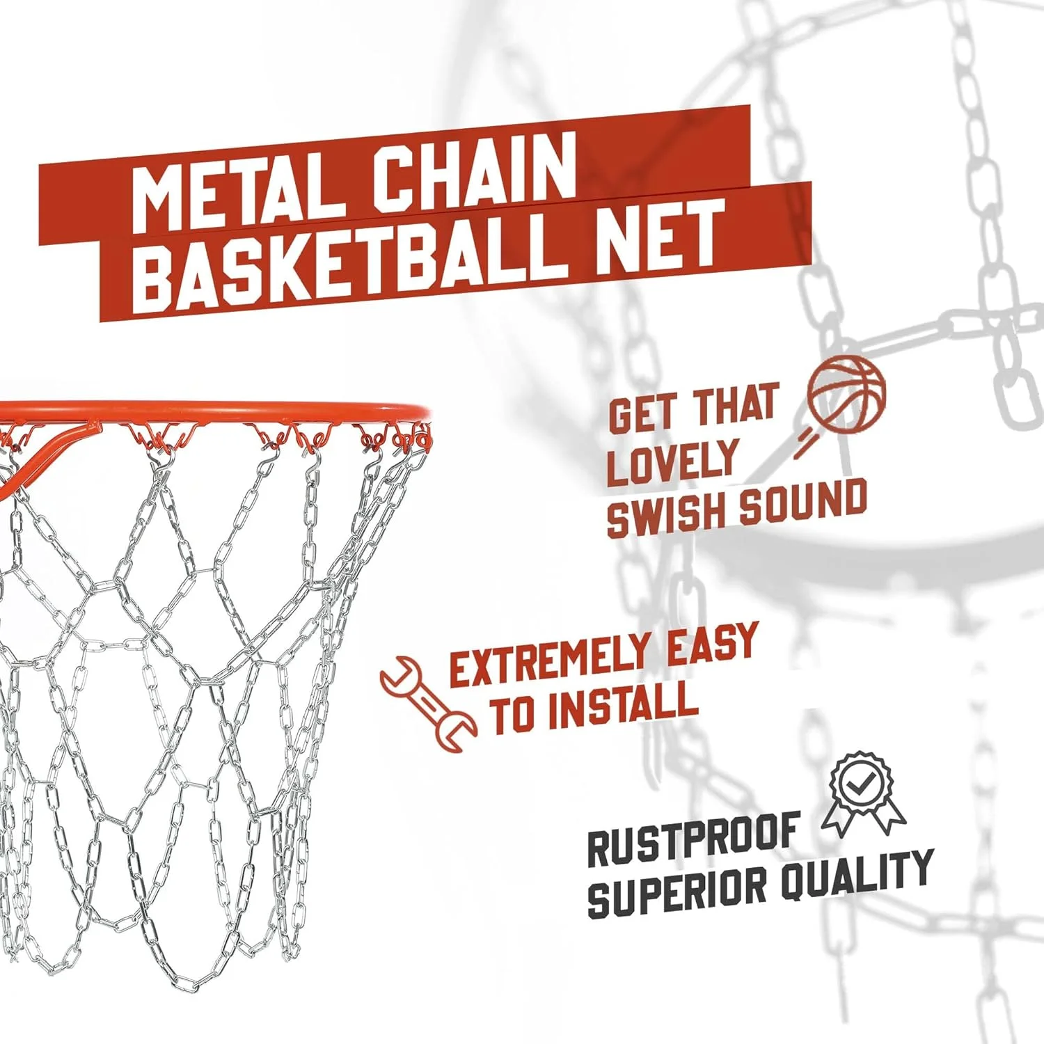 تور بسکتبال زنجیری فلزی سنگین BETTERLINE به همراه 12 عدد قلاب S و انبر برای محکم کردن قلاب ها | آهن گالوانیزه ضد زنگ 53 سانتی متری (ضخامت 3.2 میلی متر) تور بسکتبال زنجیری فلزی سنگین BETTERLINE به همراه 12 عدد قلاب S و انبر برای محکم کردن قلاب ها | آهن گالوانیزه ضد زنگ 53 سانتی متری (ضخامت 3.2 میلی متر)