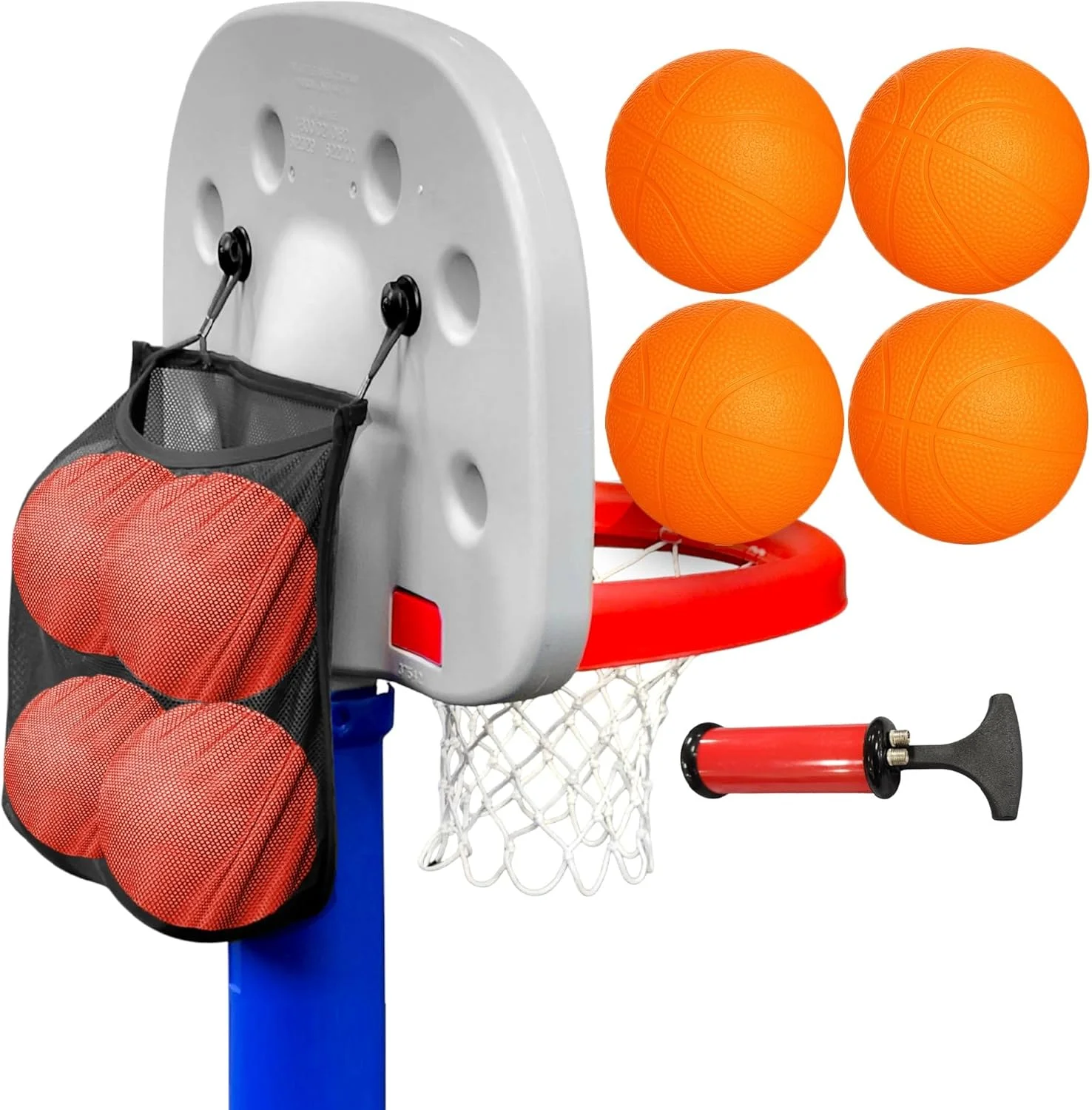 توپ های بسکتبال لاستیکی کوچک GALVANOX با پمپ (7 اینچ) شامل کیف توری برای نگهداری، طراحی شده برای حلقه بسکتبال Little Tikes توپ های بسکتبال لاستیکی کوچک GALVANOX با پمپ (7 اینچ) شامل کیف توری برای نگهداری، طراحی شده برای حلقه بسکتبال Little Tikes