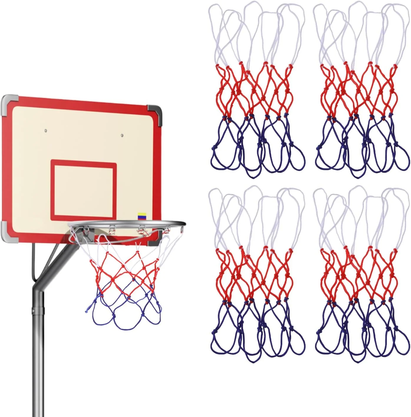 4 عدد تور بسکتبال کوچک جایگزین، تور بسکتبال حلقه ای کوچک 8 حلقه، جایگزینی تور بسکتبال برای حلقه های 8 تا 10.25 اینچی، تور بسکتبال نایلونی کوچک برای اتاق، داخل و خارج از منزل 4 عدد تور بسکتبال کوچک جایگزین، تور بسکتبال حلقه ای کوچک 8 حلقه، جایگزینی تور بسکتبال برای حلقه های 8 تا 10.25 اینچی، تور بسکتبال نایلونی کوچک برای اتاق، داخل و خارج از منزل