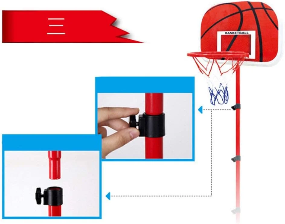 مجموعه پایه حلقه بسکتبال کودکان، مجموعه بسکتبال پایه قابل حمل، مجموعه اسباب بازی های بازی ورزشی با توپ، تور توپ و پمپ توپ، اسباب بازی های سرگرم کننده داخلی و خارجی