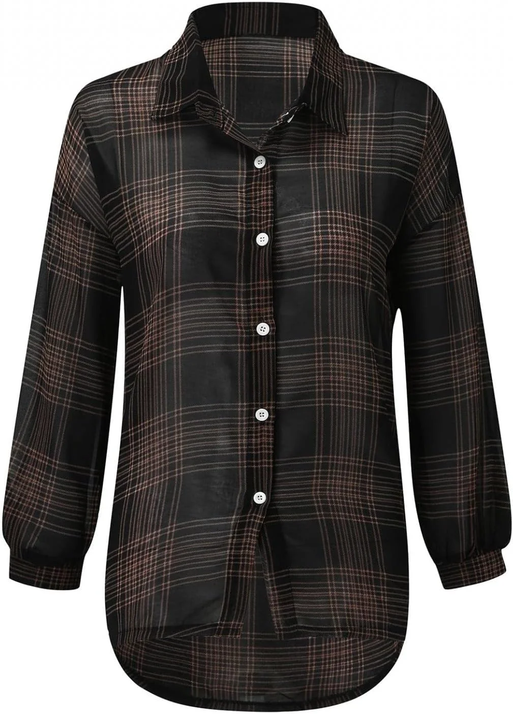 کت شکت زنانه، پشمی، طرح چهارخانه، یقه برگردان، دکمه دار، آستین بلند، مناسب پاییز 2023، مدل پیراهن کلاه دار با جیب