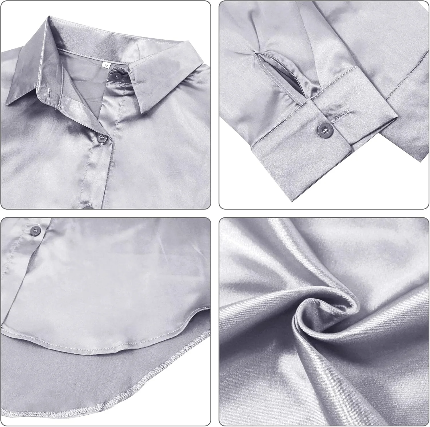 پیراهن ساتن زنانه SEAUR، بلوز ابریشمی کلاسیک، مناسب برای محیط کار، استایل کژوال و شیک