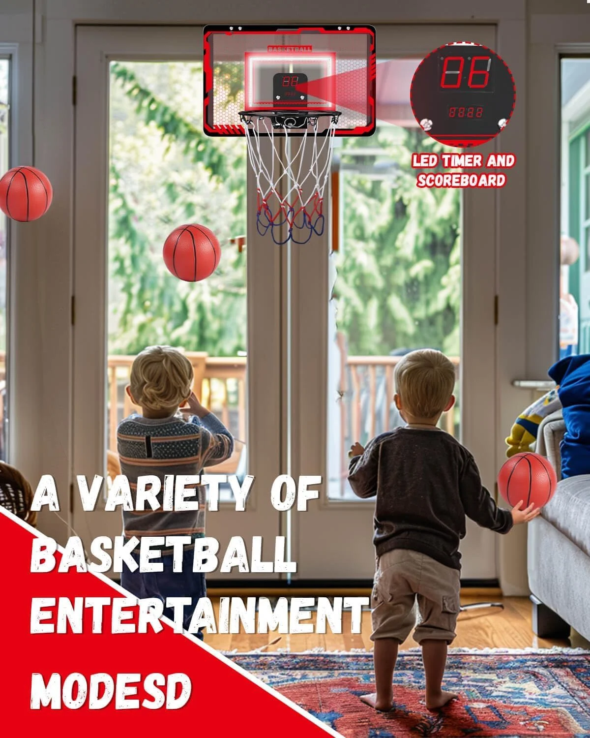 ست حلقه بسکتبال داخل سالن KASTWAVE با 4 توپ برای کودکان و بزرگسالان - حلقه بسکتبال مینی حرفه ای برای درب با لوازم جانبی کامل بسکتبال، اسباب بازی های بازی بسکتبال هدیه برای کودکان 3-12+ ساله (قرمز) ست حلقه بسکتبال داخل سالن KASTWAVE با 4 توپ برای کودکان و بزرگسالان - حلقه بسکتبال مینی حرفه ای برای درب با لوازم جانبی کامل بسکتبال، اسباب بازی های بازی بسکتبال هدیه برای کودکان 3-12+ ساله (قرمز)
