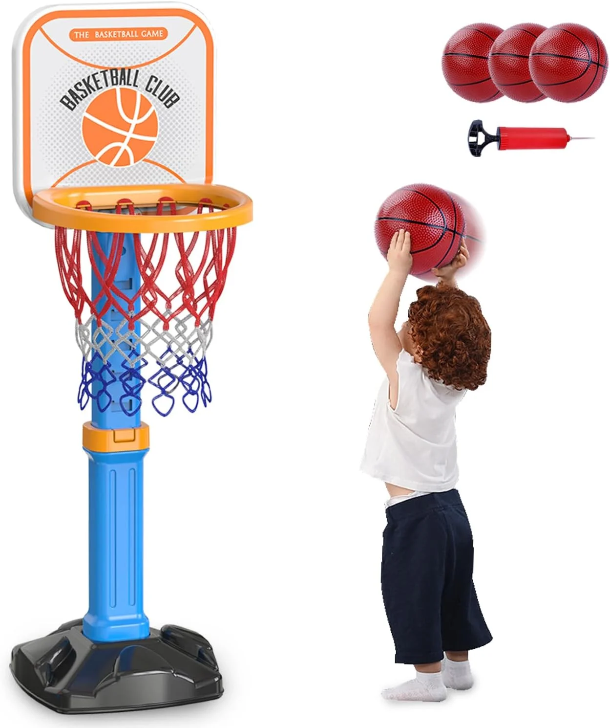 ست حلقه بسکتبال کودک Sotodik، مجموعه بازی آرکید بسکتبال، ارتفاع قابل تنظیم با 4 توپ و پمپ هوا، اسباب بازی های ورزشی داخلی و خارجی برای بازی های حیاط خلوت در فضای باز استخر، هدیه برای پسران و دختران نوپا ست حلقه بسکتبال کودک Sotodik، مجموعه بازی آرکید بسکتبال، ارتفاع قابل تنظیم با 4 توپ و پمپ هوا، اسباب بازی های ورزشی داخلی و خارجی برای بازی های حیاط خلوت در فضای باز استخر، هدیه برای پسران و دختران نوپا