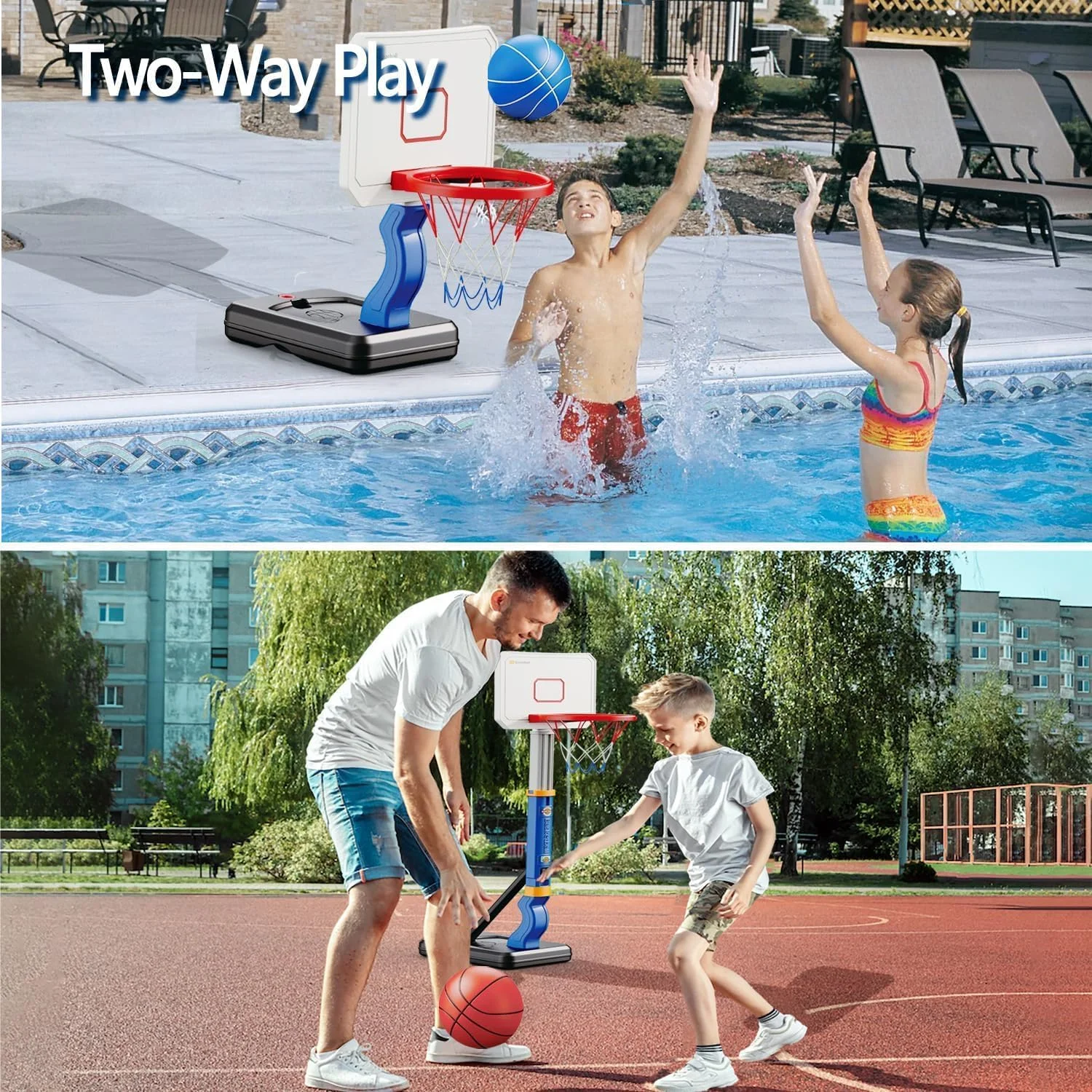 حلقه بسکتبال فضای باز SOOFAM، حلقه بسکتبال کودکان با ارتفاع قابل تنظیم 70 تا 137 سانتی متر به همراه 4 توپ بسکتبال برای بازی کودکان در فضای داخلی و خارجی، اسباب بازی بسکتبال کودکان نوپا برای پسران 3 4 5 6 7 8 ساله حلقه بسکتبال فضای باز SOOFAM، حلقه بسکتبال کودکان با ارتفاع قابل تنظیم 70 تا 137 سانتی متر به همراه 4 توپ بسکتبال برای بازی کودکان در فضای داخلی و خارجی، اسباب بازی بسکتبال کودکان نوپا برای پسران 3 4 5 6 7 8 ساله