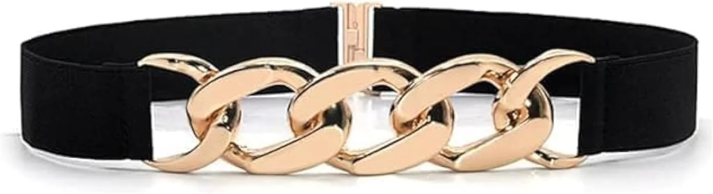یوتبلا جواهرات کمربند کمر قابل تنظیم الهام گرفته از افراد مشهور برای زنان/دختران (YB_Belt_63) (مشکی)