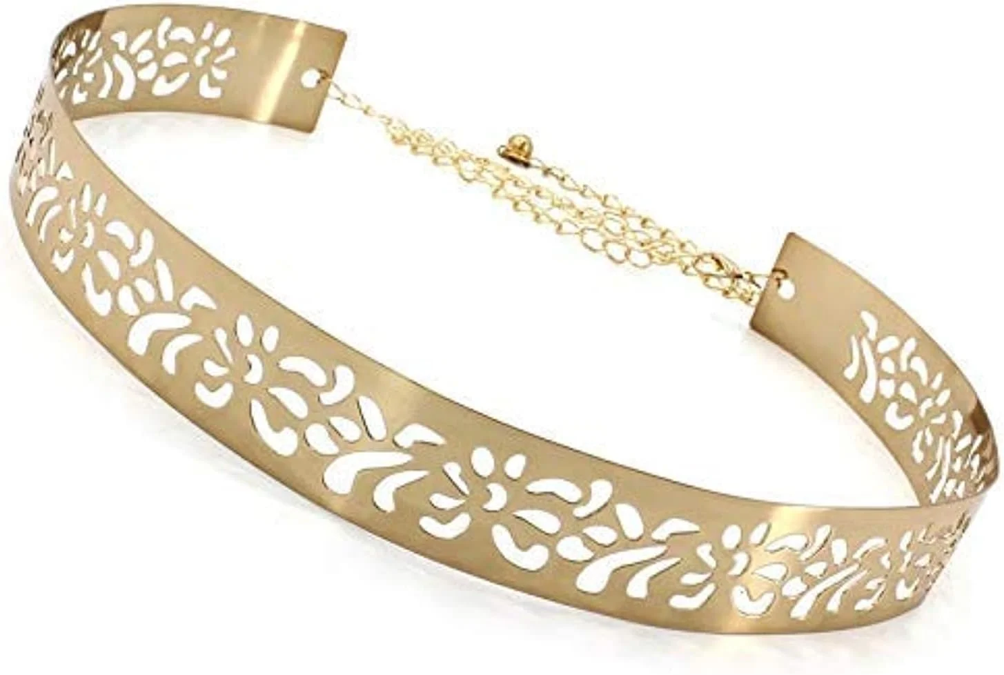 یوتبلا جواهرات الهام گرفته از افراد مشهور کمربند کمر قابل تنظیم کمربند شکم با روکش طلا برای زنان (طلایی) (Yb_Belt_2)