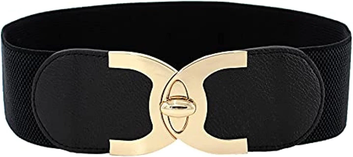 کمربند کمر قابل تنظیم الهام گرفته از افراد مشهور YouBella Jewellery برای زنان/دختران (YB_Belt_16) (مشکی)، بزرگ