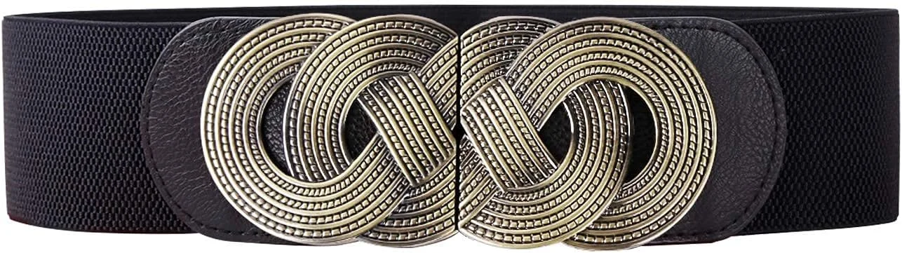 یوتبلا جواهرات کمربند کمر قابل تنظیم الهام گرفته از افراد مشهور برای زنان/دختران (YB_Belt_64) (مشکی)