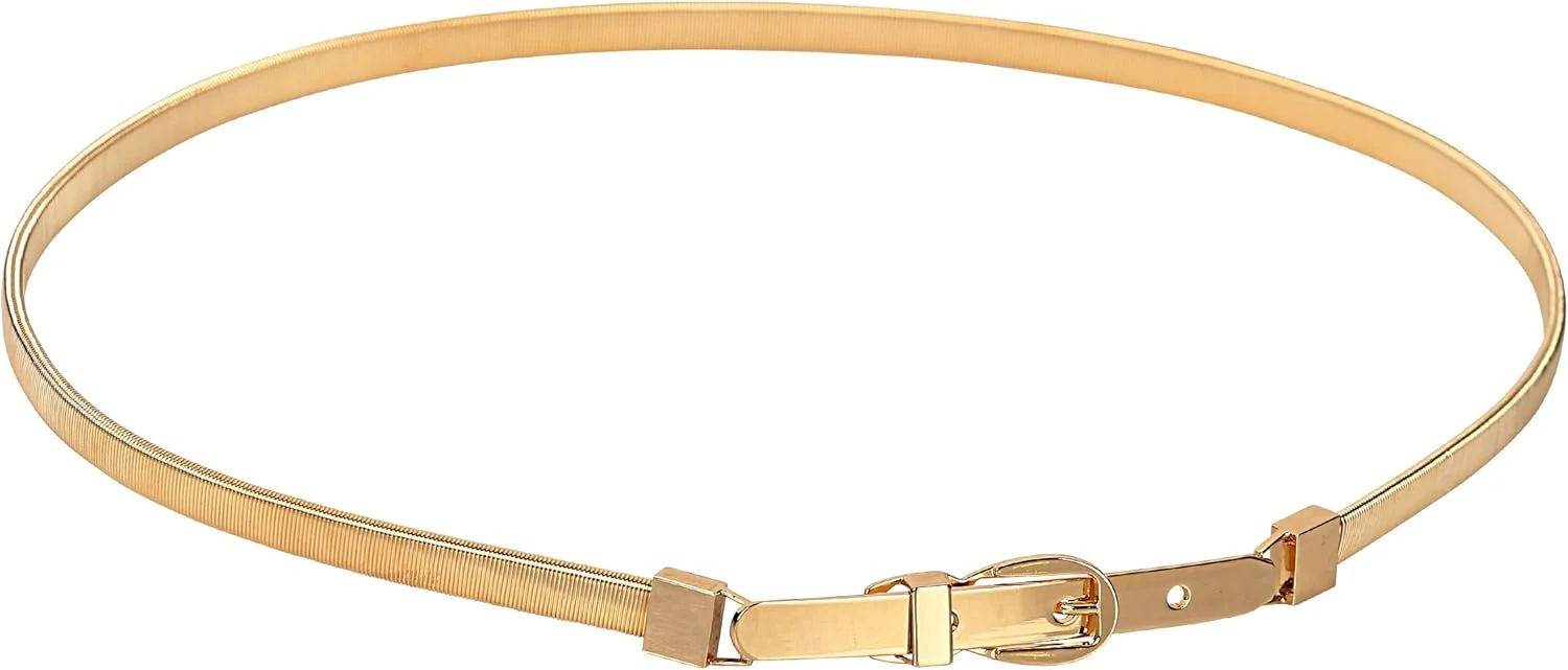 یوتبلا جواهرات کمربند کمر طلایی طرح صفحه فلزی قابل تنظیم الهام گرفته از افراد مشهور برای زنان/دختران (مدل 2)، طلایی، متوسط (YB_Belt_4)