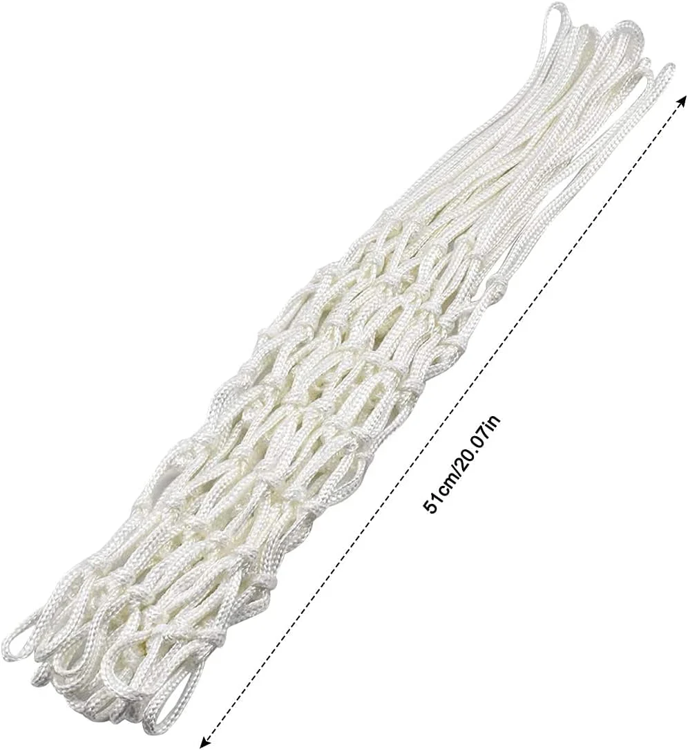 Y8HM 2 عدد تور بسکتبال مقاوم مناسب برای حلقه بسکتبال استاندارد 12 حلقه ای برای تجهیزات سالن ورزشی داخلی و خارجی (سفید) Y8HM 2 عدد تور بسکتبال مقاوم مناسب برای حلقه بسکتبال استاندارد 12 حلقه ای برای تجهیزات سالن ورزشی داخلی و خارجی (سفید)