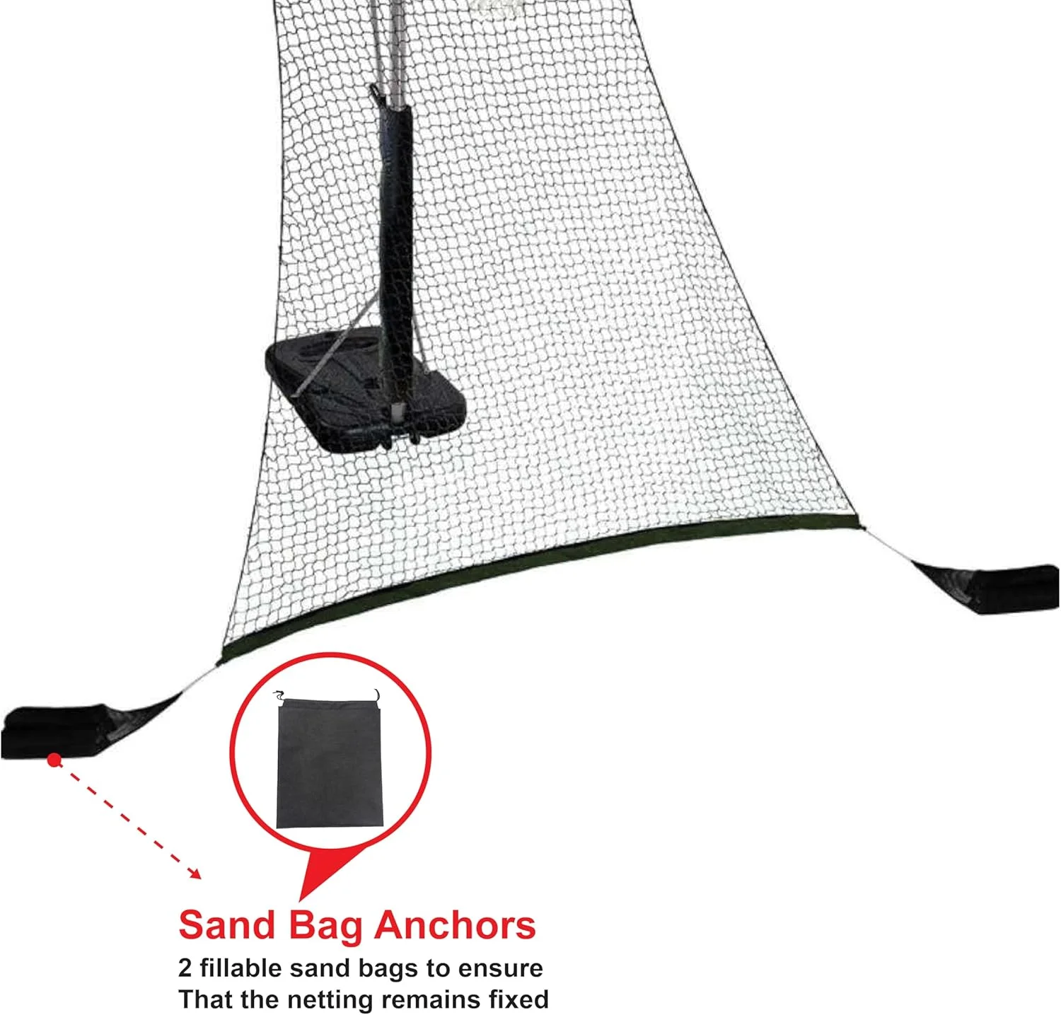 تور برگشت توپ بسکتبال YALLA HomeGym، تور ریباندر بسکتبال برای تمرین شوتینگ با تور پلی استر مشکی سنگین، سیستم تور برگشت توپ بسکتبال قابل حمل، برای استفاده در فضای باز و داخل سالن