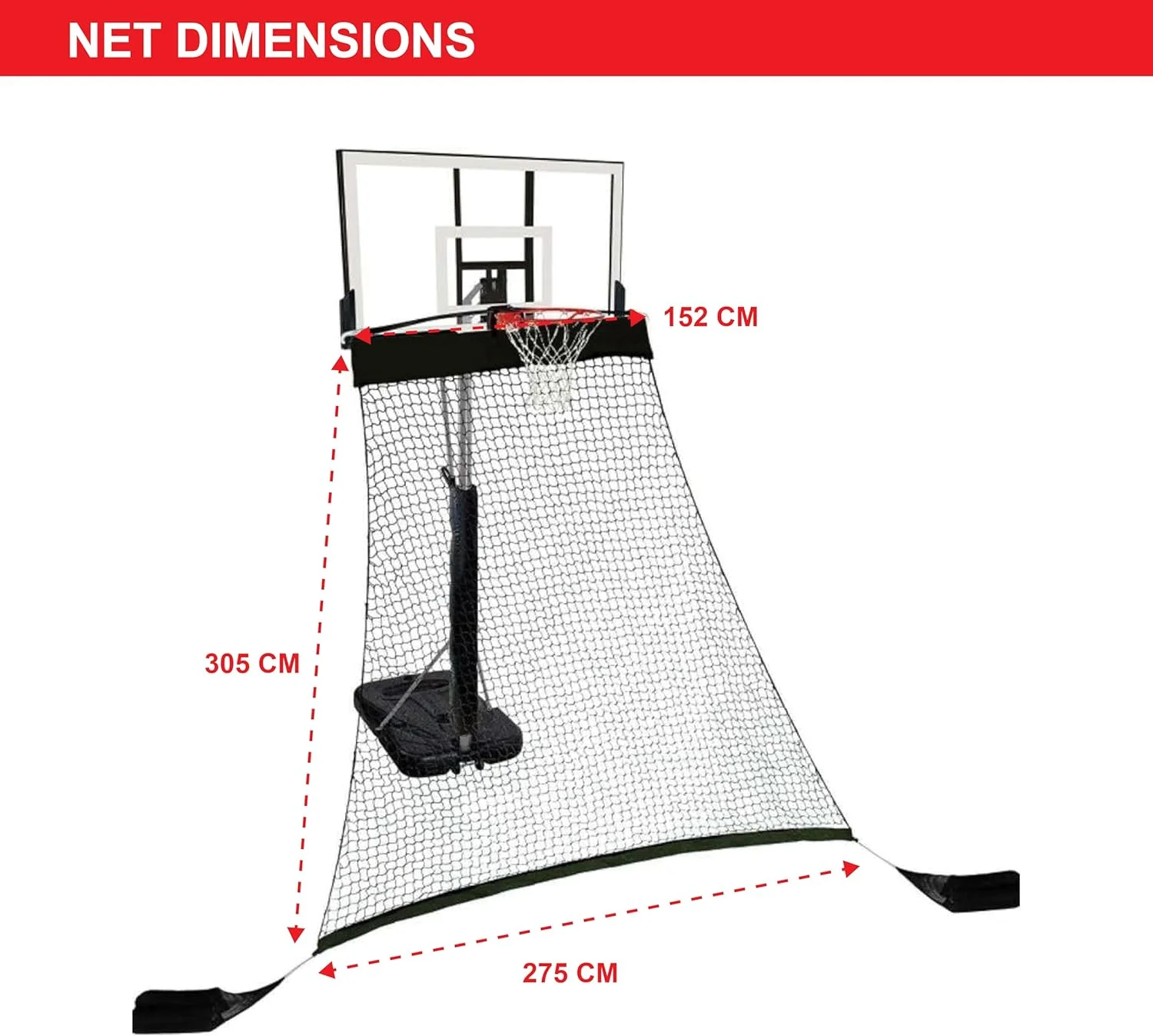 تور برگشت توپ بسکتبال YALLA HomeGym، تور ریباندر بسکتبال برای تمرین شوتینگ با تور پلی استر مشکی سنگین، سیستم تور برگشت توپ بسکتبال قابل حمل، برای استفاده در فضای باز و داخل سالن