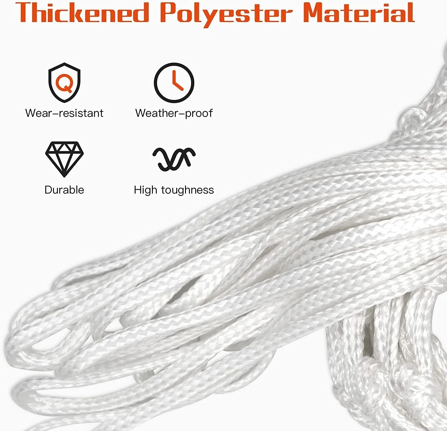 Y8HM 2 عدد تور بسکتبال مقاوم مناسب برای حلقه بسکتبال استاندارد 12 حلقه ای برای تجهیزات سالن ورزشی داخلی و خارجی (سفید) Y8HM 2 عدد تور بسکتبال مقاوم مناسب برای حلقه بسکتبال استاندارد 12 حلقه ای برای تجهیزات سالن ورزشی داخلی و خارجی (سفید)