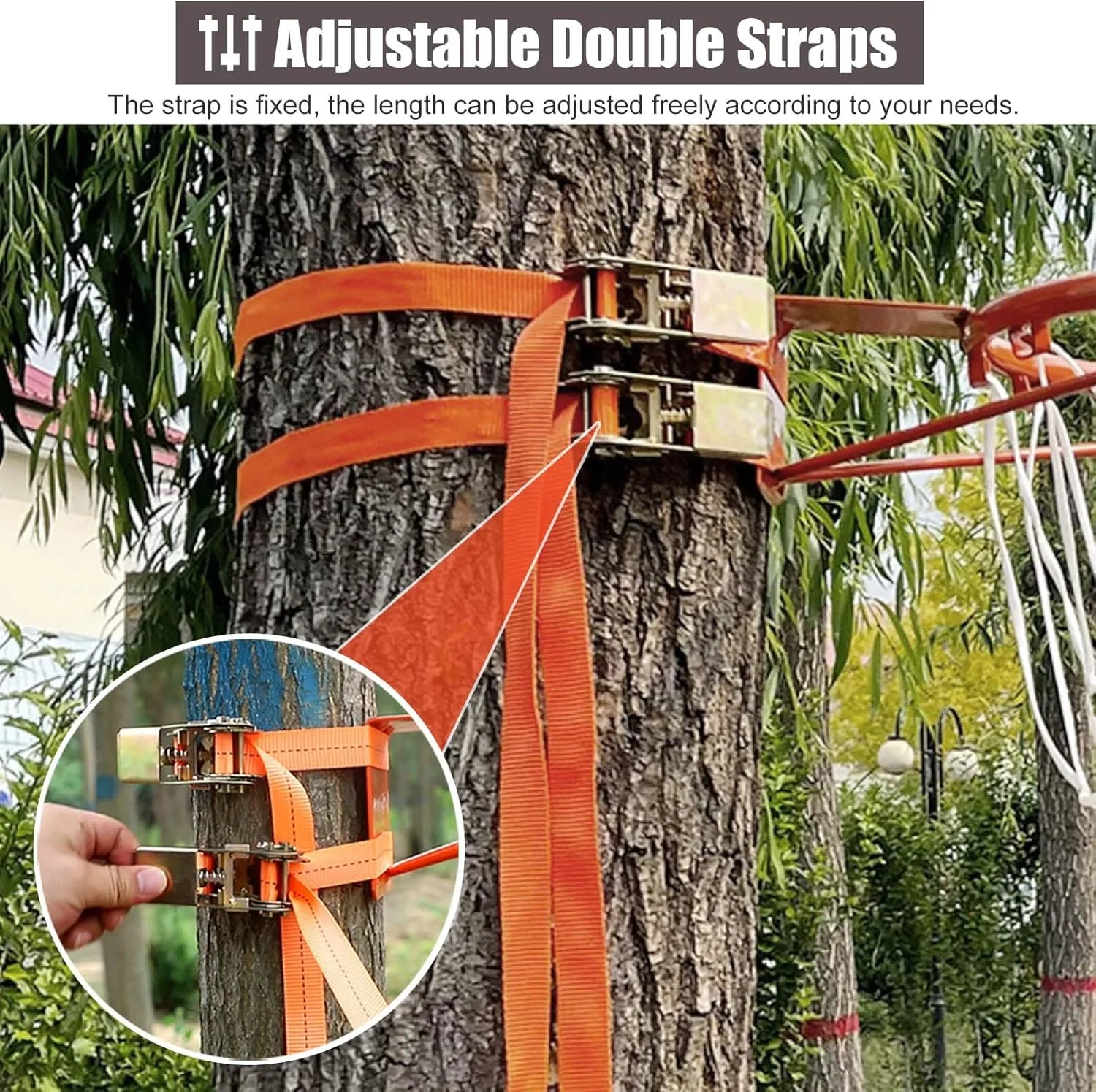 حلقه بسکتبال دیواری ZIMGOD، اسباب بازی حلقه بسکتبال فضای باز با تور و نگهدارنده، ست دروازه بسکتبال قابل حمل برای درخت/ستون/میله/حصار (رنگ: نارنجی) حلقه بسکتبال دیواری ZIMGOD، اسباب بازی حلقه بسکتبال فضای باز با تور و نگهدارنده، ست دروازه بسکتبال قابل حمل برای درخت/ستون/میله/حصار (رنگ: نارنجی)