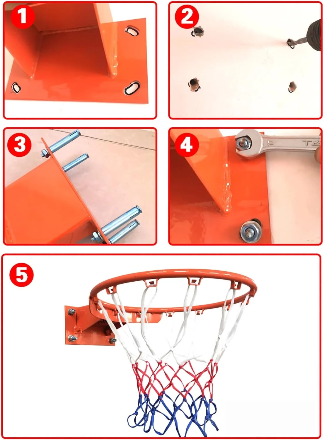 حلقه بسکتبال دیواری ZERVA با تور، ست بازی بسکتبال دیواری برای کودکان و بزرگسالان، مناسب پاسیو، پرتاب آسان حلقه بسکتبال دیواری ZERVA با تور، ست بازی بسکتبال دیواری برای کودکان و بزرگسالان، مناسب پاسیو، پرتاب آسان