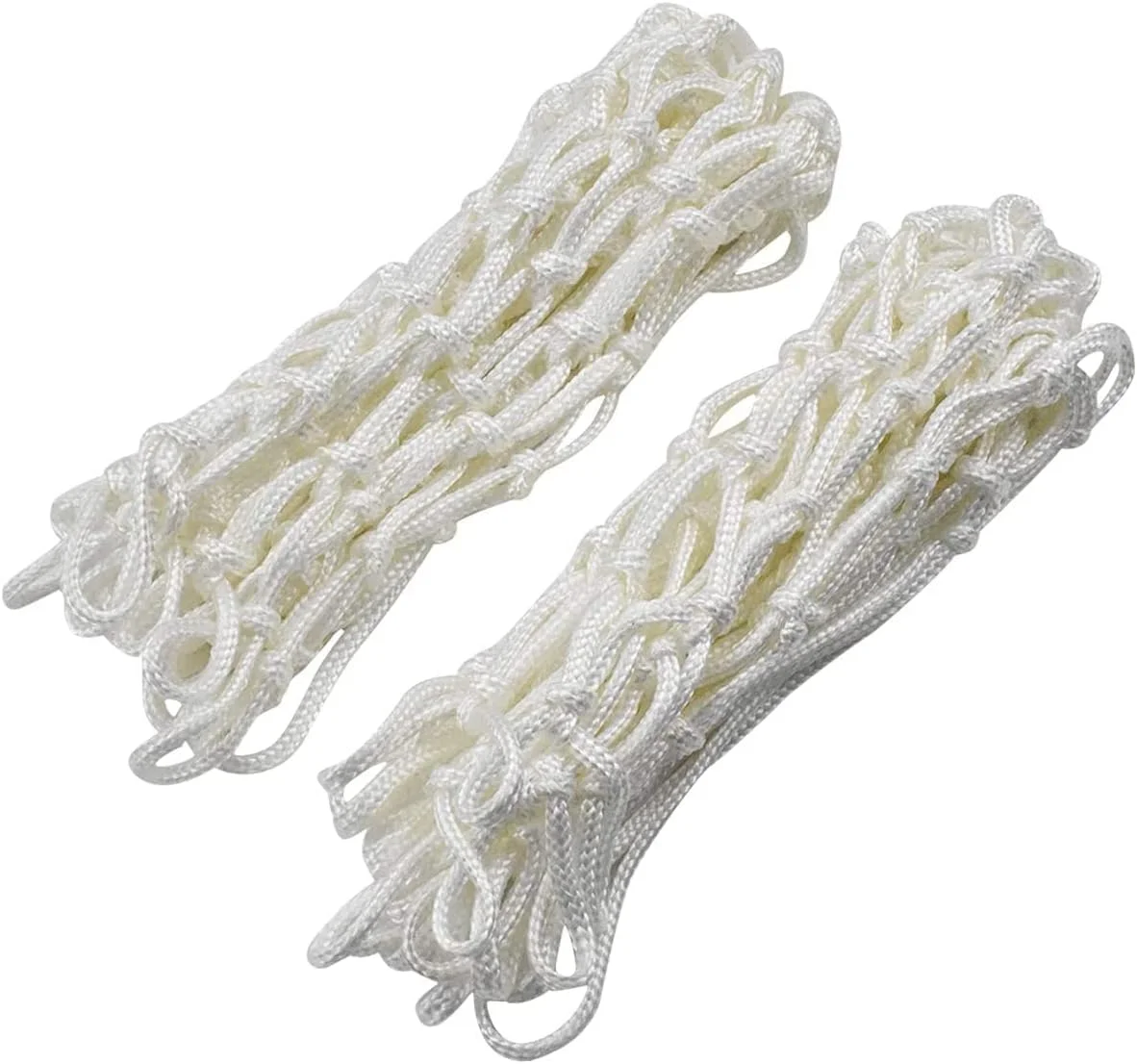 Y8HM 2 عدد تور بسکتبال مقاوم مناسب برای حلقه بسکتبال استاندارد 12 حلقه ای برای تجهیزات سالن ورزشی داخلی و خارجی (سفید) Y8HM 2 عدد تور بسکتبال مقاوم مناسب برای حلقه بسکتبال استاندارد 12 حلقه ای برای تجهیزات سالن ورزشی داخلی و خارجی (سفید)