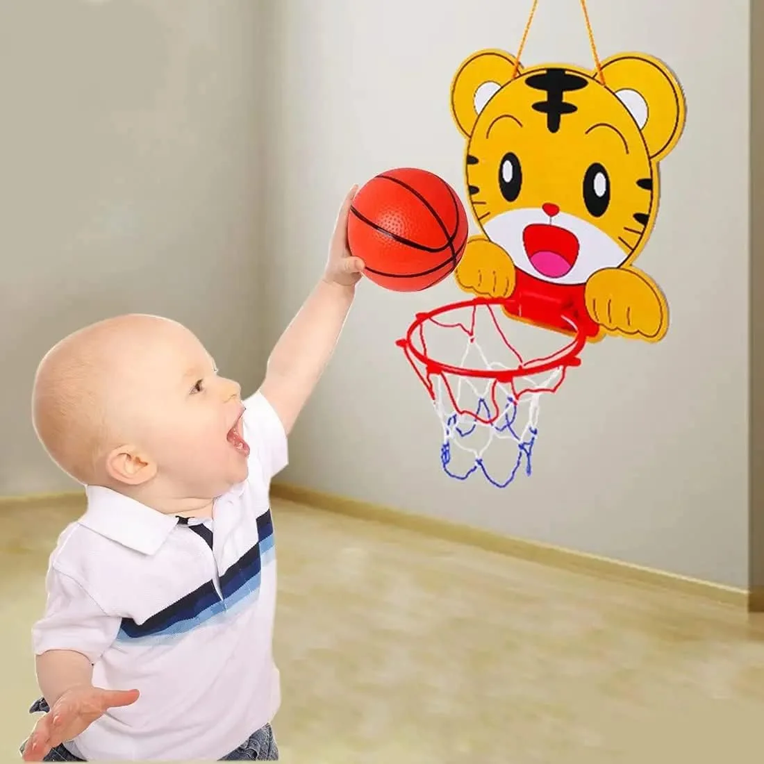 ست حلقه بسکتبال آویز SYOSI 2 عددی برای کودکان، ست حلقه بسکتبال کوچک داخلی برای در و دیوار با لوازم جانبی کامل شامل تور، توپ، پمپ (قورباغه + ببر) ست حلقه بسکتبال آویز SYOSI 2 عددی برای کودکان، ست حلقه بسکتبال کوچک داخلی برای در و دیوار با لوازم جانبی کامل شامل تور، توپ، پمپ (قورباغه + ببر)