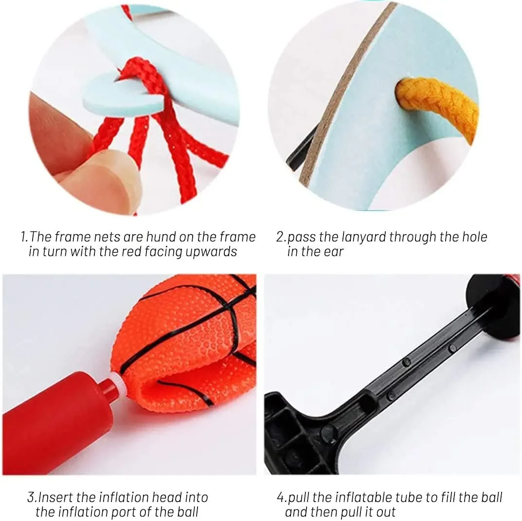 ست حلقه بسکتبال آویز SYOSI 2 عددی برای کودکان، ست حلقه بسکتبال کوچک داخلی برای در و دیوار با لوازم جانبی کامل شامل تور، توپ، پمپ (قورباغه + ببر) ست حلقه بسکتبال آویز SYOSI 2 عددی برای کودکان، ست حلقه بسکتبال کوچک داخلی برای در و دیوار با لوازم جانبی کامل شامل تور، توپ، پمپ (قورباغه + ببر)