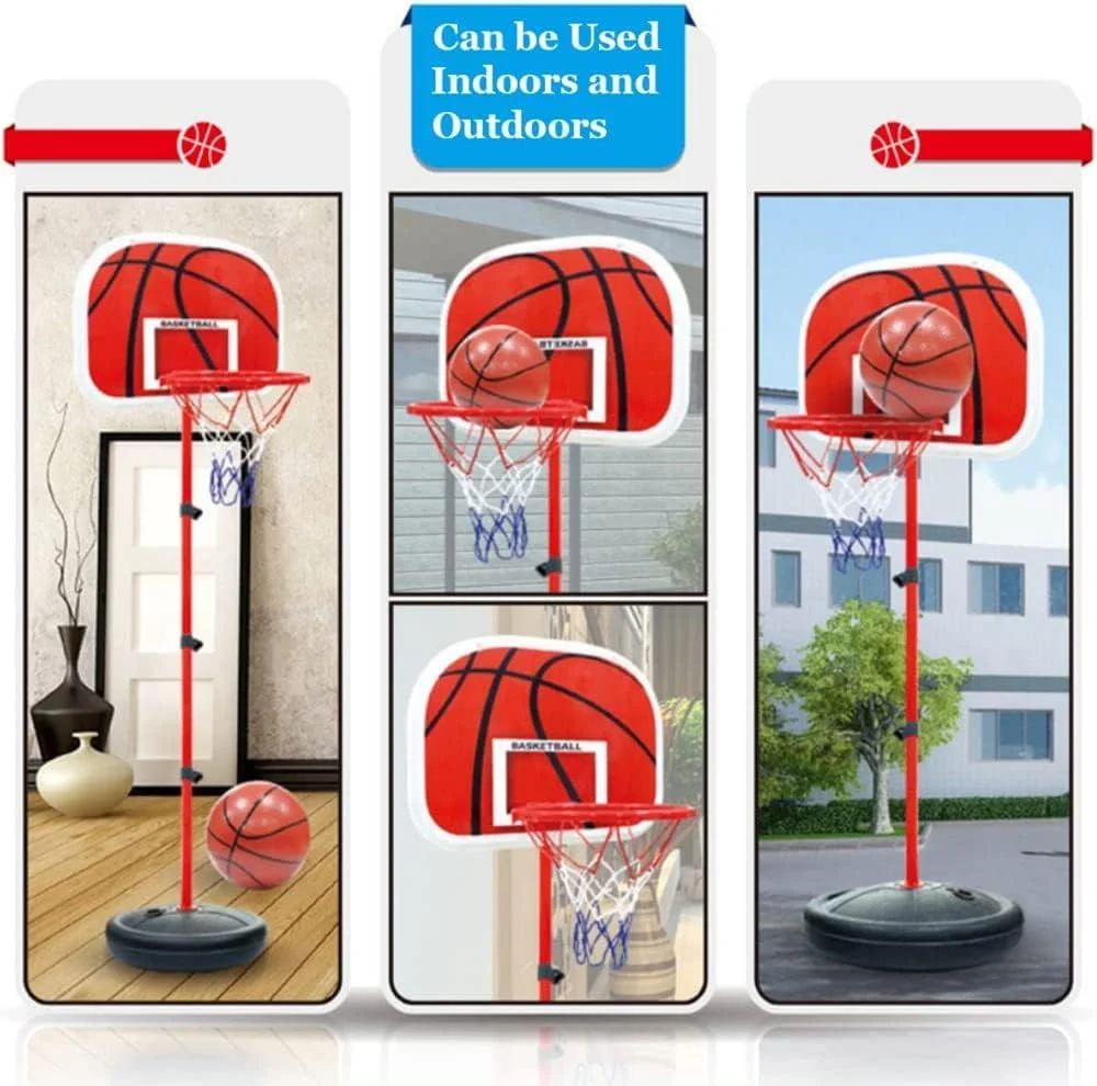 اسباب بازی لند پایه بسکتبال قابل تنظیم با قاب آهنی 170 سانتی متری مناسب فضای داخلی و خارجی به همراه حلقه و تخته اسباب بازی لند پایه بسکتبال قابل تنظیم با قاب آهنی 170 سانتی متری مناسب فضای داخلی و خارجی به همراه حلقه و تخته