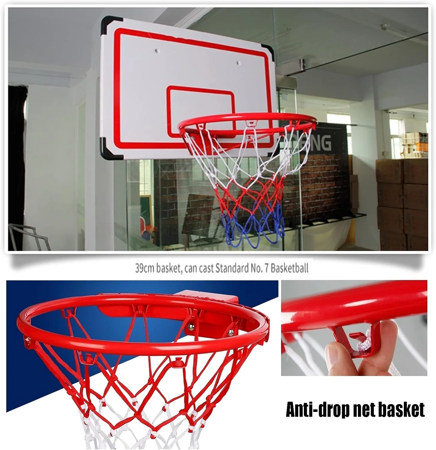 مینی حلقه بسکتبال دیواری، تخته بسکتبال در اتاق بازی برای نوجوانان و کودکان، ست تور حلقه بسکتبال قابل حمل، 37x50 سانتی متر مینی حلقه بسکتبال دیواری، تخته بسکتبال در اتاق بازی برای نوجوانان و کودکان، ست تور حلقه بسکتبال قابل حمل، 37x50 سانتی متر