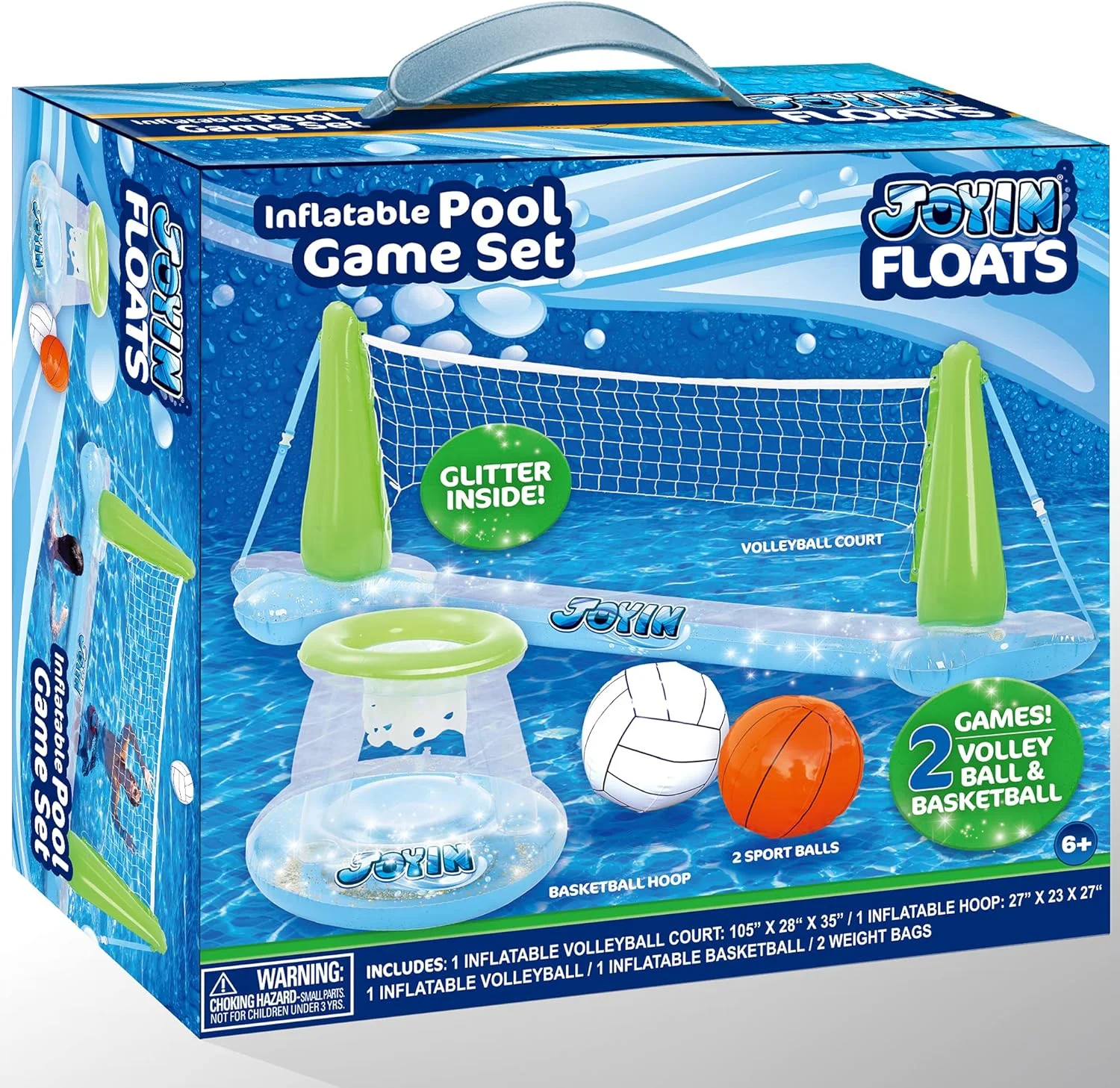 تور والیبال بادی و حلقه های بسکتبال Sloosh برای کودکان و بزرگسالان، مجموعه شناور استخر اکلیلی، اسباب بازی بازی استخر شنا، شناورهای تابستانی، زمین والیبال (266x71x89 سانتی متر)|بسکتبال (68x58x68 سانتی متر)، سبز تور والیبال بادی و حلقه های بسکتبال Sloosh برای کودکان و بزرگسالان، مجموعه شناور استخر اکلیلی، اسباب بازی بازی استخر شنا، شناورهای تابستانی، زمین والیبال (266x71x89 سانتی متر)|بسکتبال (68x58x68 سانتی متر)، سبز