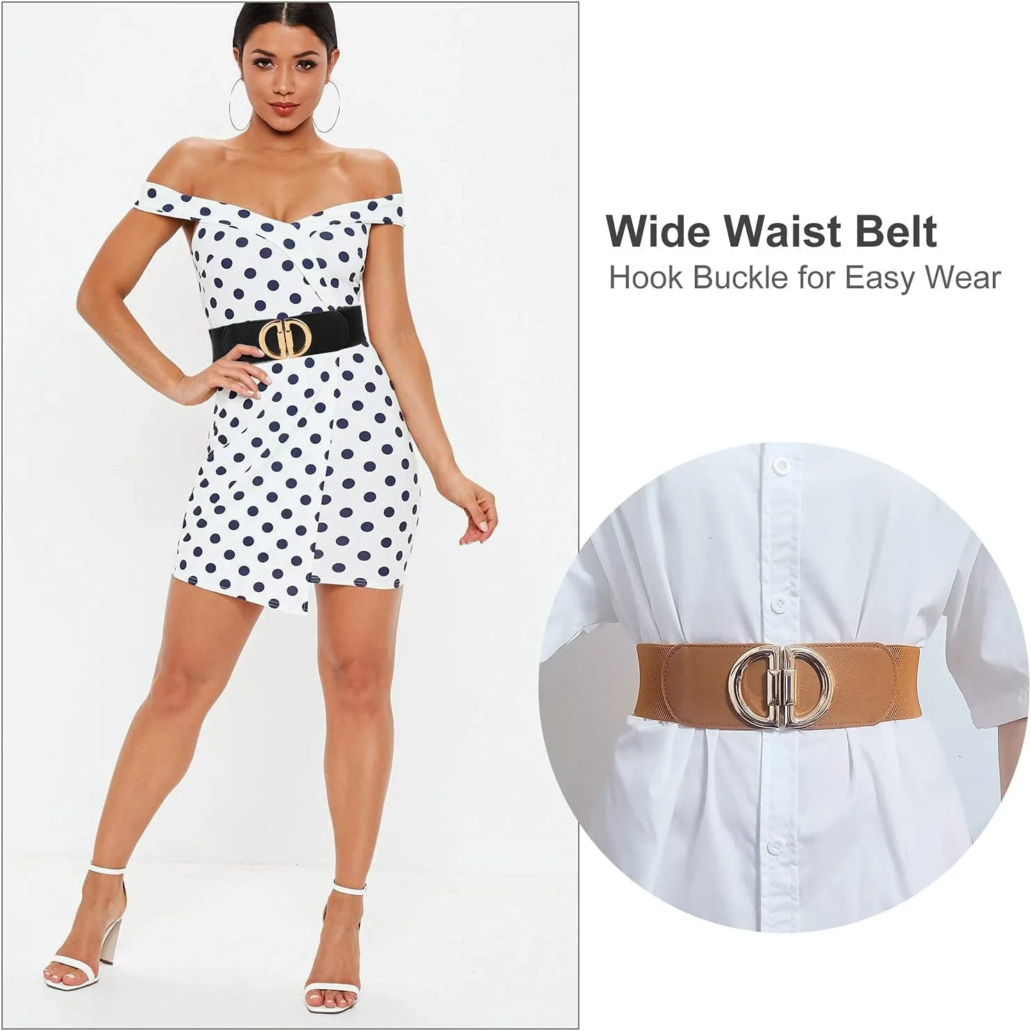 کمربند پهن کشی سگک D شکل رترو زنانه ELECDON، 2 عدد کمربند الاستیک چرمی PU با استایل ساده و شیک برای لباس، شلوار جین، سرهمی، کت، کمربند پهن کشی غیر رسمی کمربند پهن کشی سگک D شکل رترو زنانه ELECDON، 2 عدد کمربند الاستیک چرمی PU با استایل ساده و شیک برای لباس، شلوار جین، سرهمی، کت، کمربند پهن کشی غیر رسمی