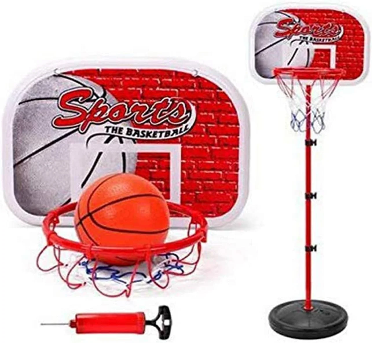 ست اسباب بازی بسکتبال قابل تنظیم کودک SKEIDO - تخته و حلقه بسکتبال - 150 سانتی متر ست اسباب بازی بسکتبال قابل تنظیم کودک SKEIDO - تخته و حلقه بسکتبال - 150 سانتی متر