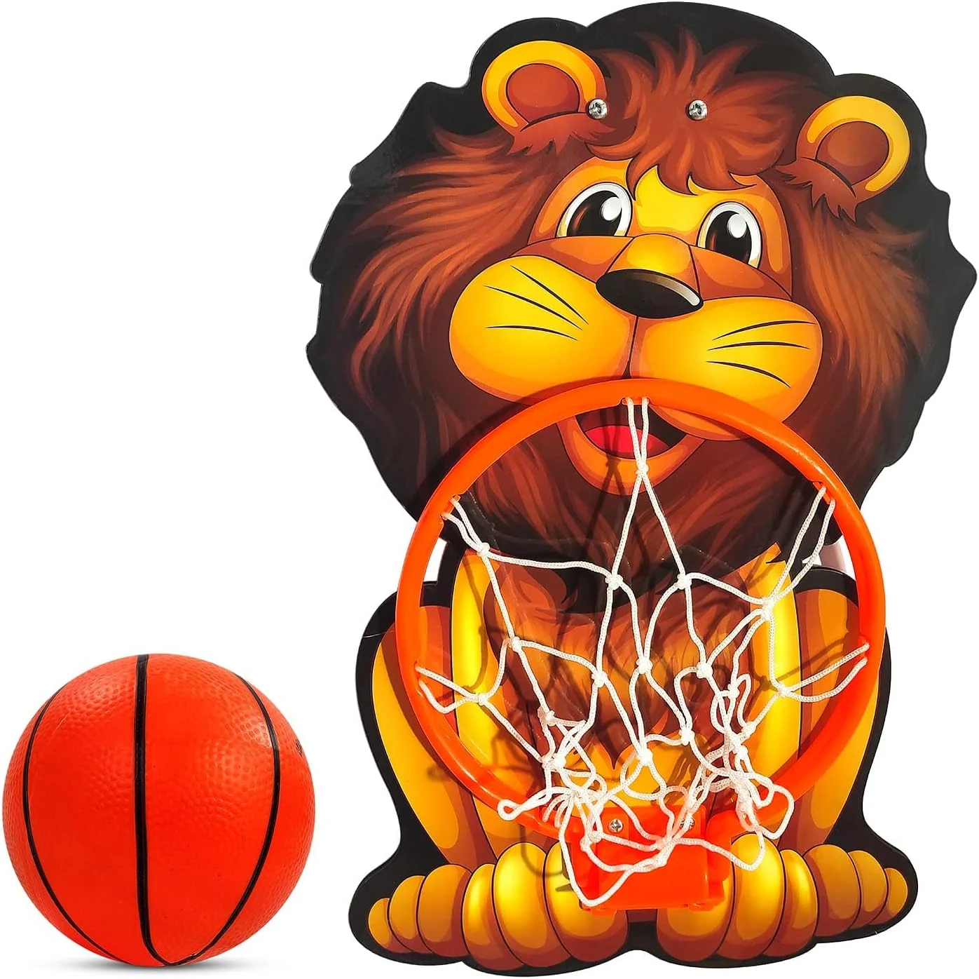 ست بازی بسکتبال با طرح شیر Sarvda برای کودکان، دارای تخته آویز قابل تنظیم دیواری و حلقه، بازی های فکری برای کودکان، تور بسکتبال برای خانه، داخل و خارج از منزل، چند رنگ ست بازی بسکتبال با طرح شیر Sarvda برای کودکان، دارای تخته آویز قابل تنظیم دیواری و حلقه، بازی های فکری برای کودکان، تور بسکتبال برای خانه، داخل و خارج از منزل، چند رنگ