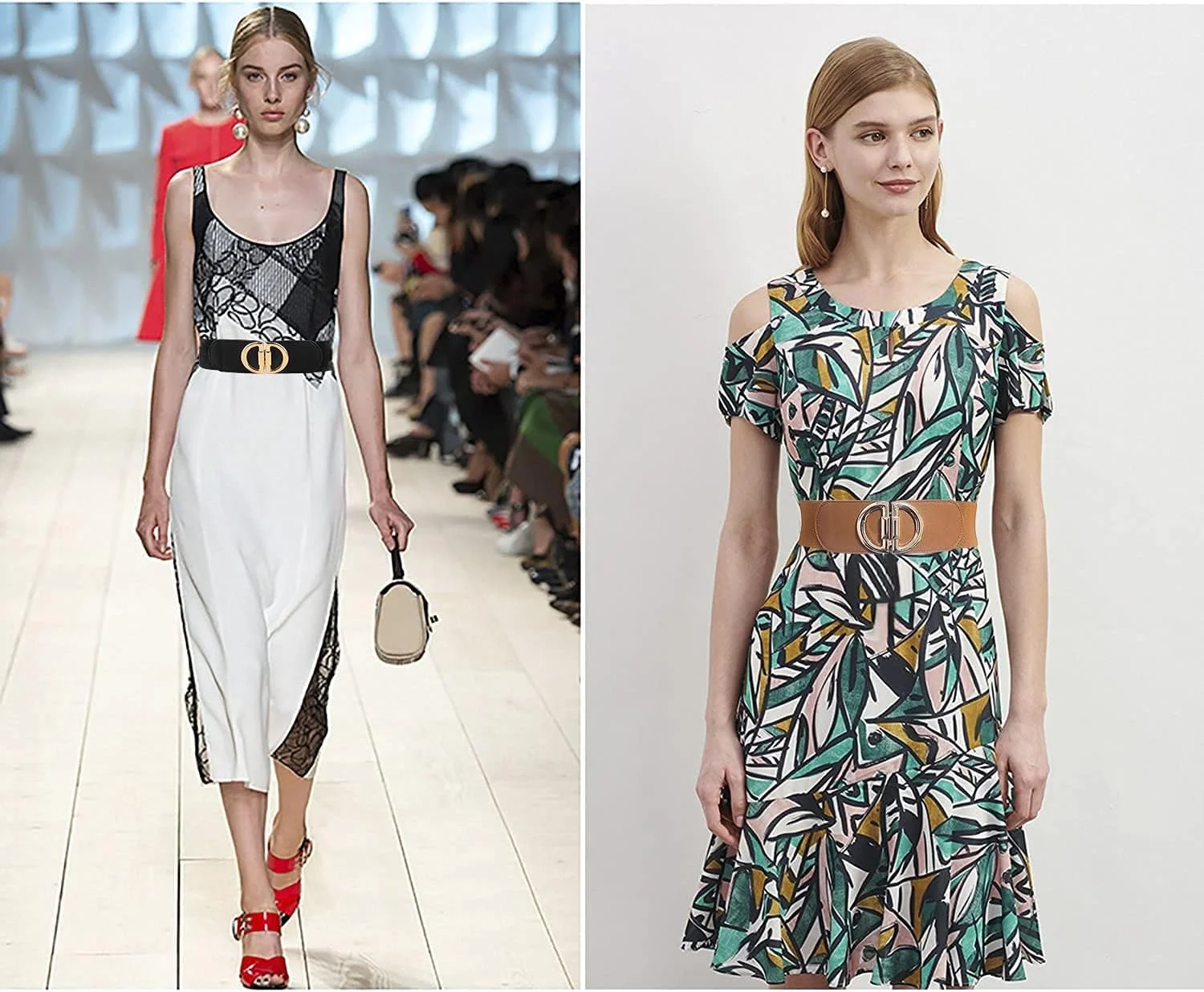 کمربند پهن کشی سگک D شکل رترو زنانه ELECDON، 2 عدد کمربند الاستیک چرمی PU با استایل ساده و شیک برای لباس، شلوار جین، سرهمی، کت، کمربند پهن کشی غیر رسمی کمربند پهن کشی سگک D شکل رترو زنانه ELECDON، 2 عدد کمربند الاستیک چرمی PU با استایل ساده و شیک برای لباس، شلوار جین، سرهمی، کت، کمربند پهن کشی غیر رسمی