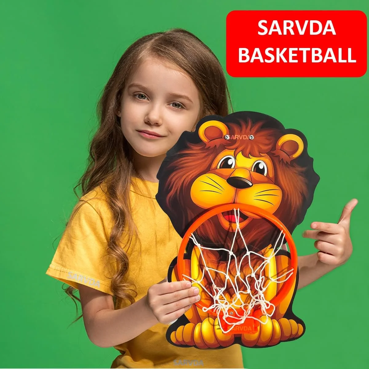 ست بازی بسکتبال با طرح شیر Sarvda برای کودکان، دارای تخته آویز قابل تنظیم دیواری و حلقه، بازی های فکری برای کودکان، تور بسکتبال برای خانه، داخل و خارج از منزل، چند رنگ ست بازی بسکتبال با طرح شیر Sarvda برای کودکان، دارای تخته آویز قابل تنظیم دیواری و حلقه، بازی های فکری برای کودکان، تور بسکتبال برای خانه، داخل و خارج از منزل، چند رنگ