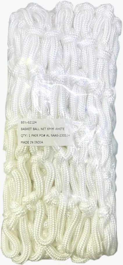 تور بسکتبال حرفه ای، نایلون سفید 6 میلی متری، استاندارد مسابقات تور بسکتبال حرفه ای، نایلون سفید 6 میلی متری، استاندارد مسابقات