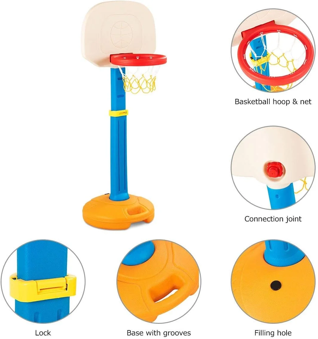 ست بسکتبال کودکان RBW TOYS، سیستم حلقه و تور ایمن و قابل تنظیم از 120 سانتی متر تا 160 سانتی متر، پایه قابل حمل استند بسکتبال با دسته برای کودکان نوپا، خردسالان، بازی های داخل و خارج از خانه ست بسکتبال کودکان RBW TOYS، سیستم حلقه و تور ایمن و قابل تنظیم از 120 سانتی متر تا 160 سانتی متر، پایه قابل حمل استند بسکتبال با دسته برای کودکان نوپا، خردسالان، بازی های داخل و خارج از خانه