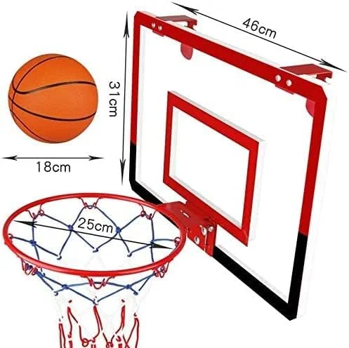 حلقه بسکتبال ورزشی OHYAS، ست تور بسکتبال با توپ و پمپ دستی، هدف بسکتبال آویز داخلی و خارجی با تور مقاوم در برابر آب و هوا، حلقه بسکتبال دیواری حلقه بسکتبال ورزشی OHYAS، ست تور بسکتبال با توپ و پمپ دستی، هدف بسکتبال آویز داخلی و خارجی با تور مقاوم در برابر آب و هوا، حلقه بسکتبال دیواری