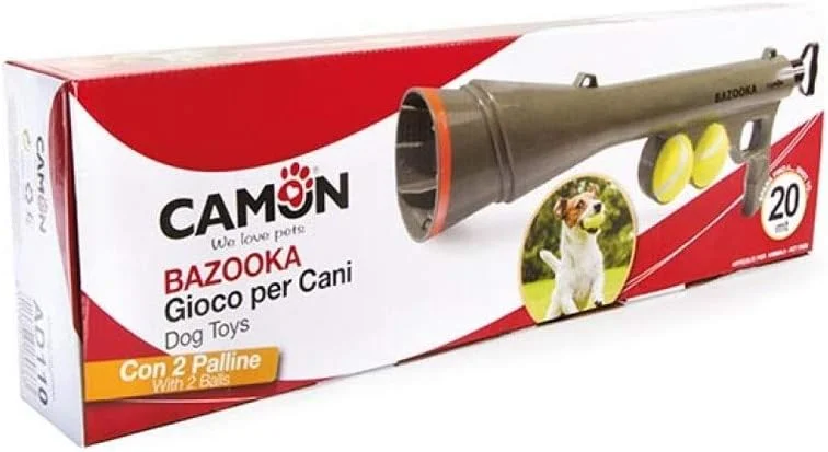 پرتابگر اتوماتیک توپ Camon Bazooka به همراه 2 توپ تنیس، اسباب بازی تعاملی، اسباب بازی برای تشویق حرکت سگ، پرتابگر اتوماتیک توپ برای سگ، بازی و ورزش برای سگ ها، اسباب بازی سرگرم کننده، سبک وزن پرتابگر اتوماتیک توپ Camon Bazooka به همراه 2 توپ تنیس، اسباب بازی تعاملی، اسباب بازی برای تشویق حرکت سگ، پرتابگر اتوماتیک توپ برای سگ، بازی و ورزش برای سگ ها، اسباب بازی سرگرم کننده، سبک وزن