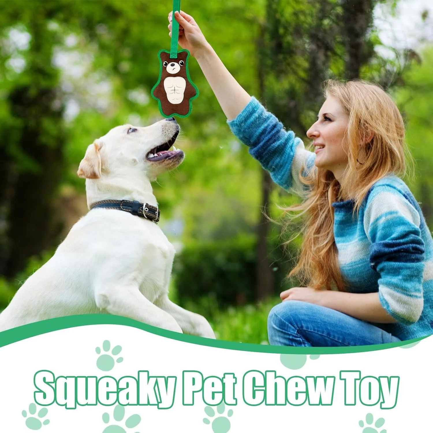 اسباب بازی های تعاملی جیرجیر کننده سگ - اسباب بازی های جویدنی توله سگ برای دندان درآوردن، اسباب بازی های جویدنی سخت برای غنی سازی بازی کشی برای تحریک، سرگرمی، تسکین بی حوصلگی و آموزش