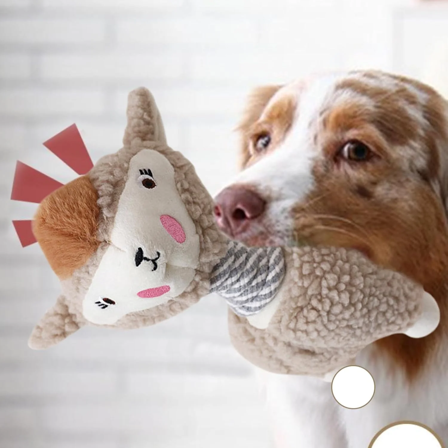 اسباب بازی سگ با صدای جیر جیر | اسباب بازی جویدنی توله سگ آلپاکا، بازی ورزشی برای حیاط خلوت، پارک، کمپینگ، اوقات تنهایی و فعالیت های خارج از منزل