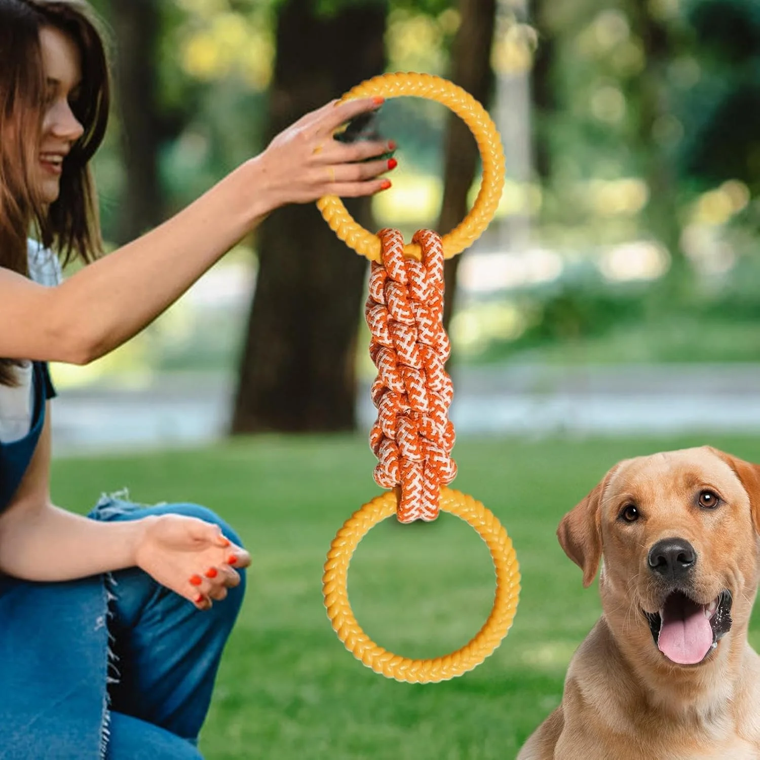Rope Dog Toys,Aggressive Dog Tug of War Toys - Puppy Teeth Grinding Chewing Supplies for Playtime Yard Lawn Backyard Garden Park Apartment Living Room Bedroom Patio Beach Study Rope Dog Toys,Aggressive Dog Tug of War Toys - Puppy Teeth Grinding Chewing Supplies for Playtime Yard Lawn Backyard Garden Park Apartment Living Room Bedroom Patio Beach Study