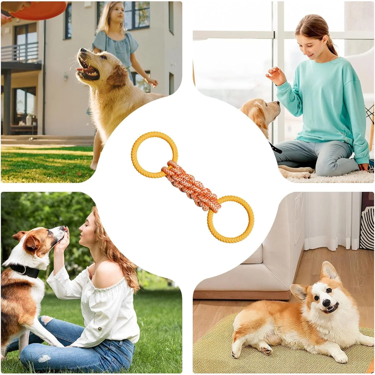 Dog Chew Rope - Tug of War Puppy Toys | Puppy Training Supplies for Pet Parents Trainers Playtime Outdoor Activities Indoor Living Room Bedroom Study Apartment Patio Yard Garden Beach Dog Chew Rope - Tug of War Puppy Toys | Puppy Training Supplies for Pet Parents Trainers Playtime Outdoor Activities Indoor Living Room Bedroom Study Apartment Patio Yard Garden Beach