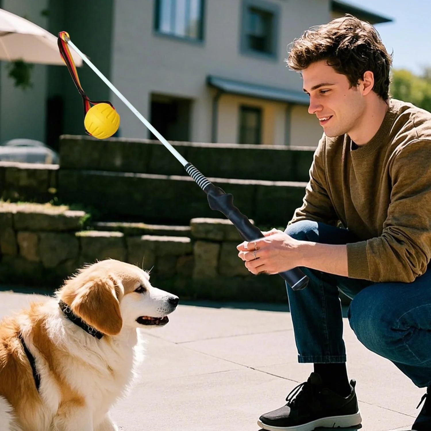 چوب بازی سگ، چوب آموزش توله سگ، اسباب بازی ورزشی تعاملی حیوانات خانگی برای بازی طناب کشی، چوب بازی محرک توله سگ در فضای باز