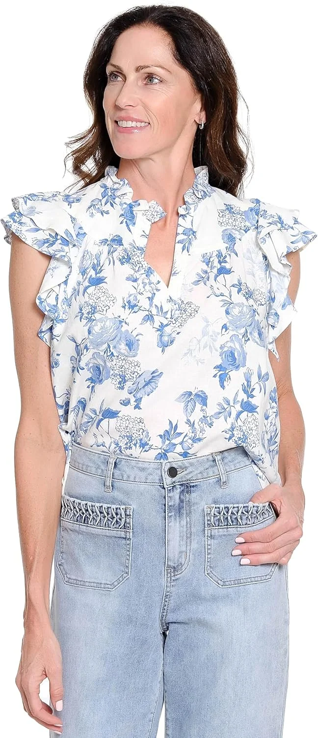 شومیز آستین پفی ترو لاکس جینز | بلوز دکمه دار زنانه | تاپ، شلوار جین و لباس بیرونی زنانه