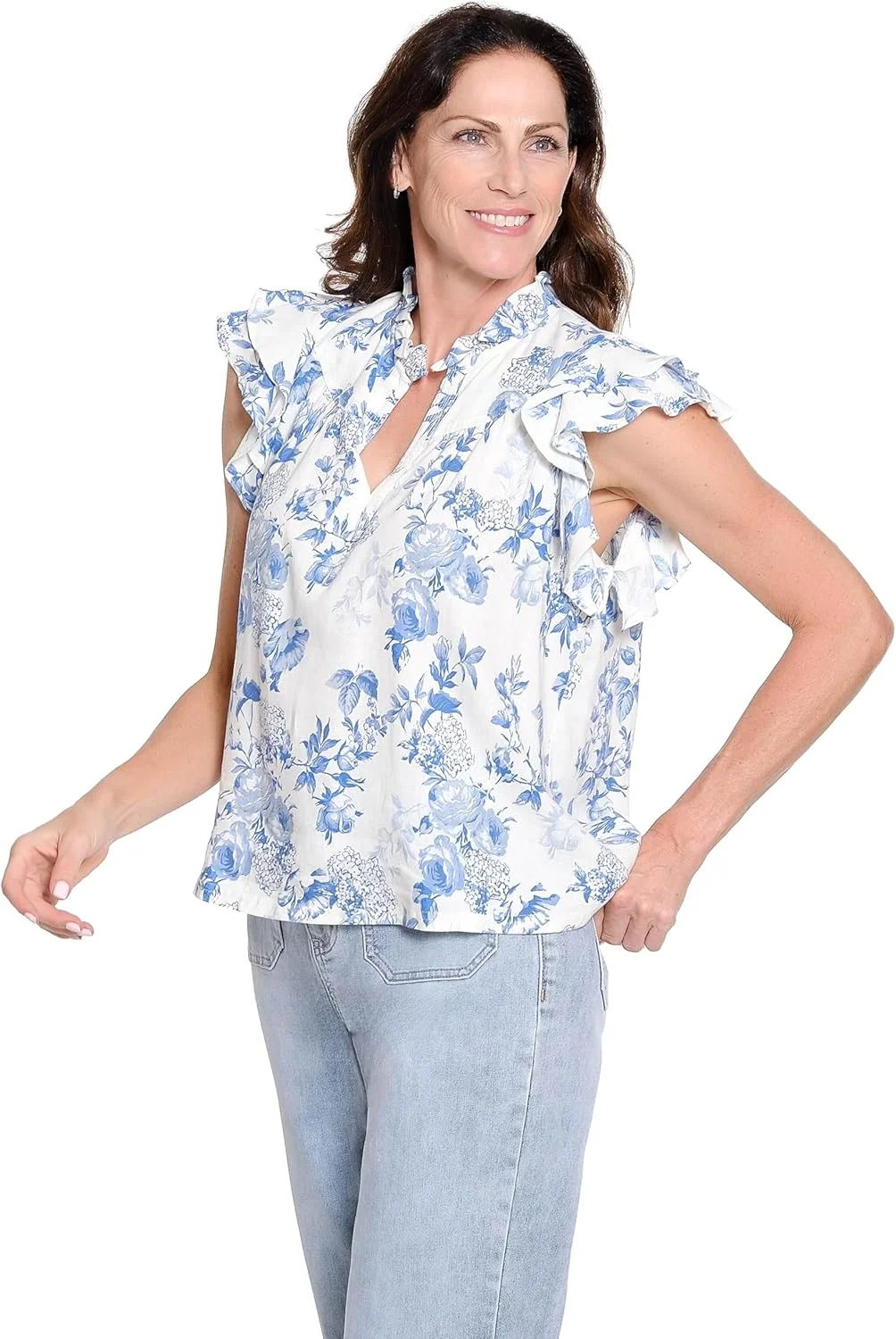 شومیز آستین پفی ترو لاکس جینز | بلوز دکمه دار زنانه | تاپ، شلوار جین و لباس بیرونی زنانه