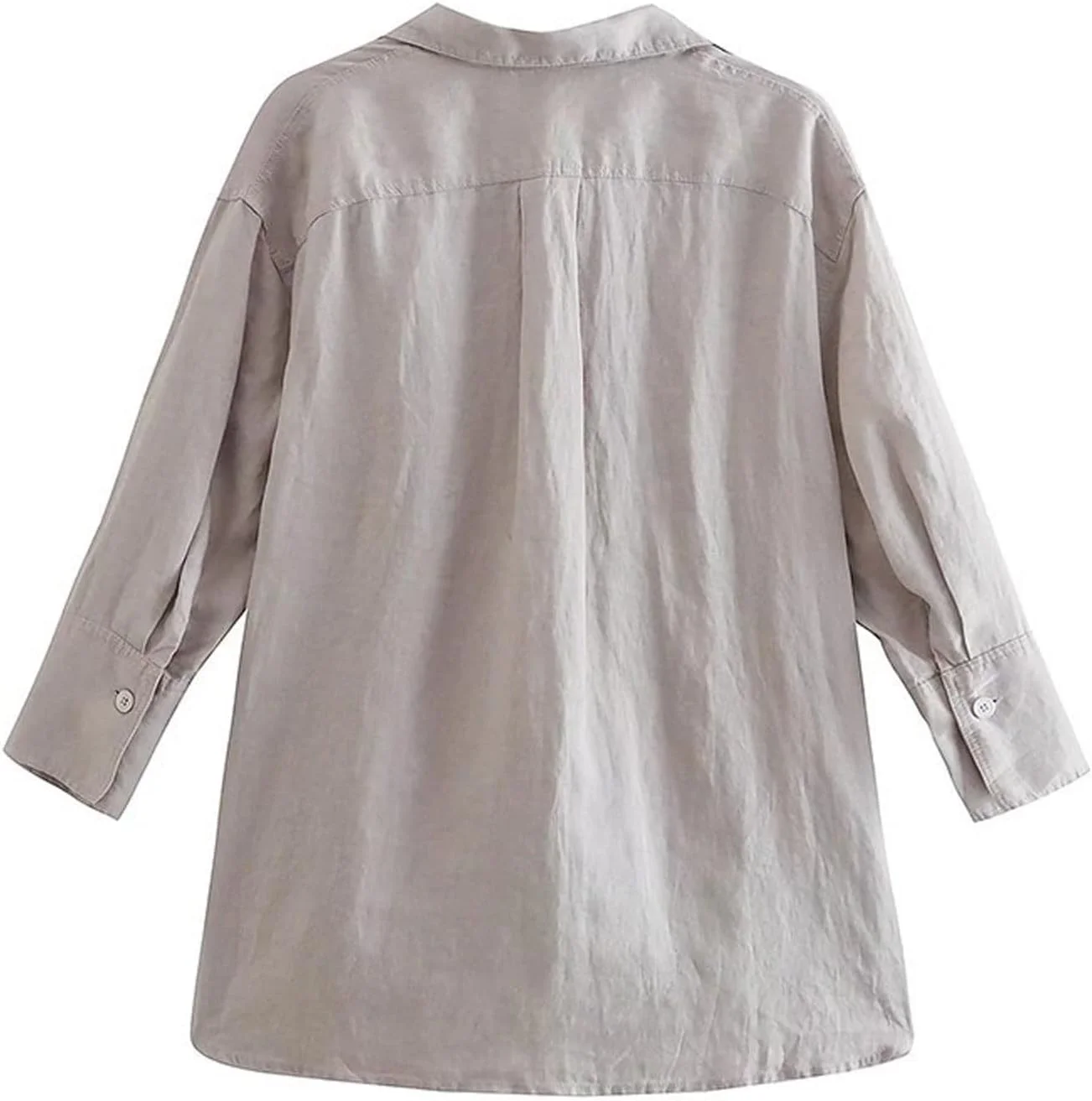 بلوز زنانه VETCS، بلوز و پیراهن زنانه بهاری و پاییزی شیک و غیر رسمی، آستین بلند، پیراهن گشاد دکمه دار، مناسب برای خانم های شیک پوش اداری (سایز: M)