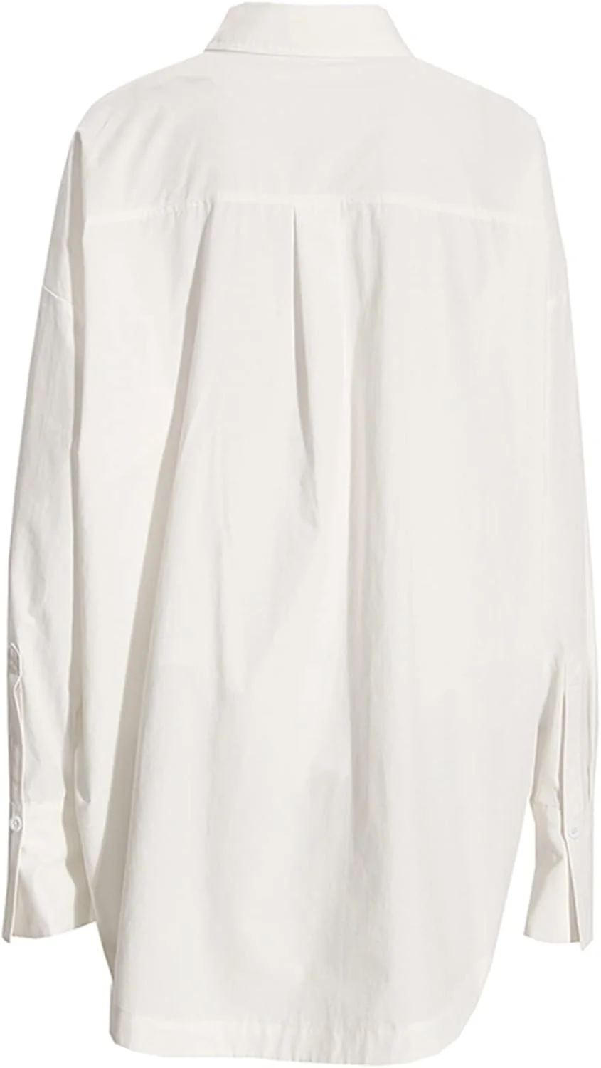 بلوز زنانه VETCS، پیراهن زنانه یقه برگردان آستین بلند گشاد دکمه دار یک طرفه چین دار نامتقارن (رنگ: سفید، سایز: M) بلوز زنانه VETCS، پیراهن زنانه یقه برگردان آستین بلند گشاد دکمه دار یک طرفه چین دار نامتقارن (رنگ: سفید، سایز: M)