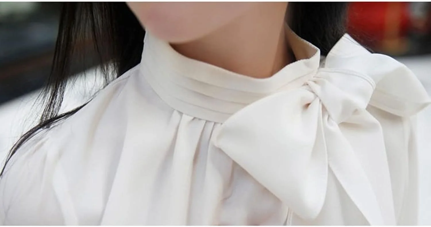 VETCS بلوز زنانه 1 عدد بلوز زنانه پیراهن اداری پاییز آستین بلند کراوات یقه اسکی شیفون رسمی زنانه پیراهن سفید مشکی (سایز: M) VETCS بلوز زنانه 1 عدد بلوز زنانه پیراهن اداری پاییز آستین بلند کراوات یقه اسکی شیفون رسمی زنانه پیراهن سفید مشکی (سایز: M)