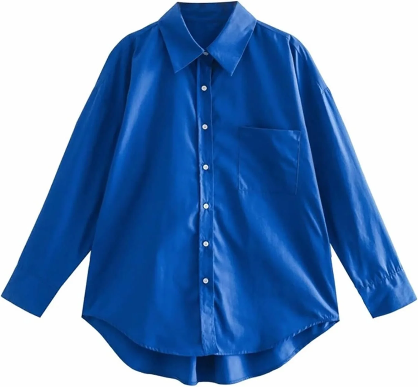 بلوز زنانه VETCS آبی رنگ، پیراهن دکمه دار زنانه، آستین بلند گشاد، لباس زنانه، تاپ جیب دار (رنگ: Hortelã، سایز: L)