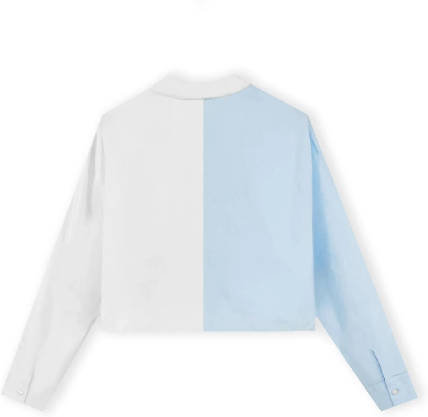 بلوز زنانه دکمه دار نخی آستین بلند کراپ