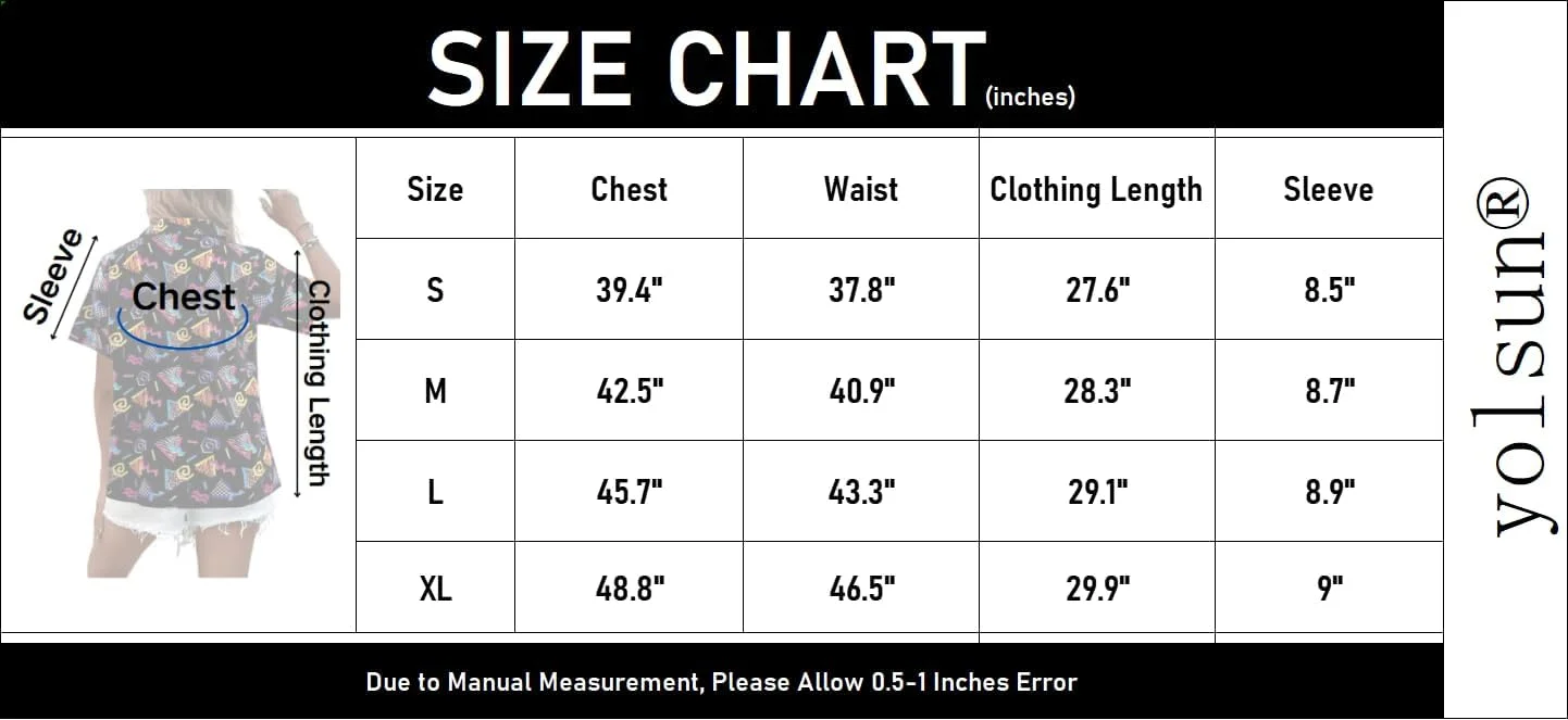 پیراهن زنانه یولسان طرح دهه 80 و 90، پیراهن هاوایی مهمانی دیسکو رترو دهه 80، آستین کوتاه، بلوز دکمه دار نئون